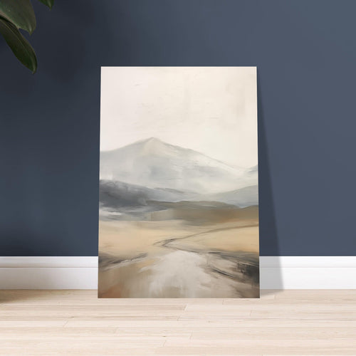 Artfulprints Poster met Lijst Abstract - Fuji path   - 30x40 cm - Taupe