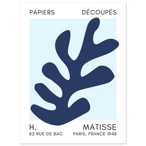 Artfulprints  Matisse – Ocean petals navy blue I   poster 30x40 cm - vtwonen shop
