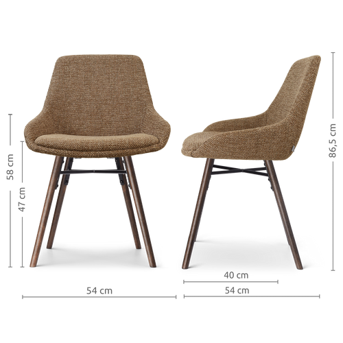 Nolon Nena-Isa eetkamerstoel bruin blend - walnoot houten onderstel