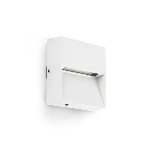 Faro Dune Dune Square LED buitenwandlamp, mat wit, IP65, kleurtemperatuur 2200-4000K