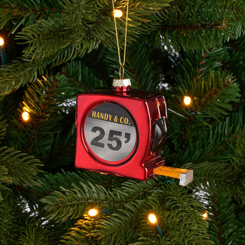 House of Seasons Kerst Ornament Rolmaat - L9 x B4 x H7 cm - Rood