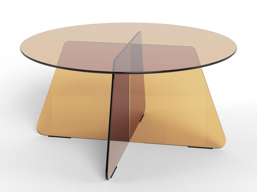 Rebellenclub  Circe Salontafel - ø80 cm - Bruin Glas