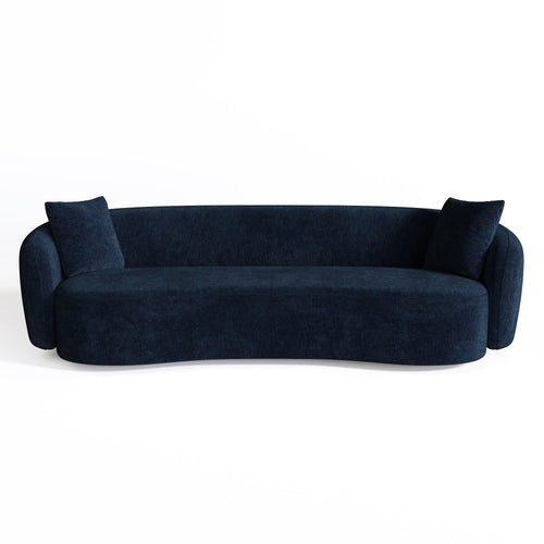 Sia Home - Rechte bank CELINE - Zacht aanvoelende geweven stof - Middernachtblauw - 210cm