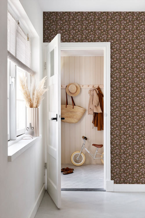 ESTAhome behang vintage bloemen bruin - 50 x 900 cm - 131821