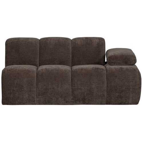 WOOOD 1,5-zits bank met arm rechts Mojo - Ribstof - Bruin -74x160x67 - vtwonen shop