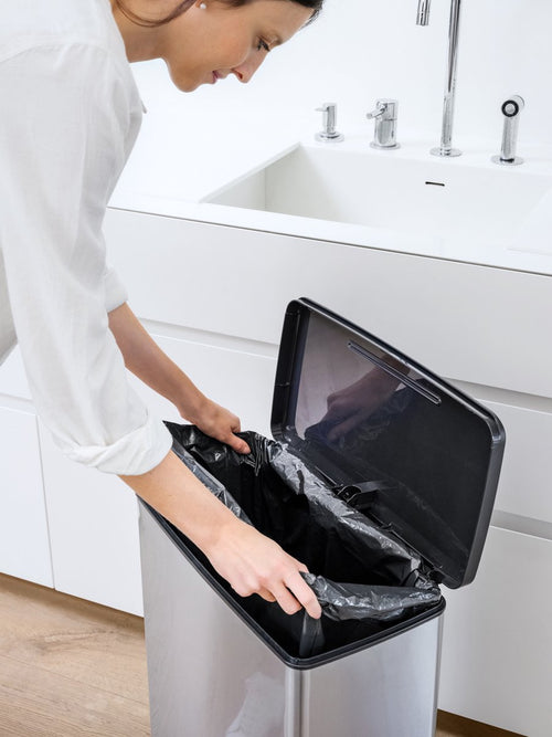 Curver Decobin Prullenbak - 65L - Rechthoekig - Zilver Metallic - vtwonen shop