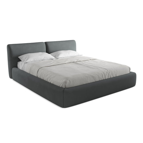 LaMiaSofa Bed met opbergruimte Milano - chenille stof - grafiet - 200x228x82