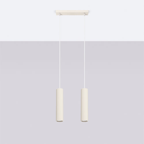 Sollux Lighting Hanglamp KARBON 2 beige - 30x6,5x90cm