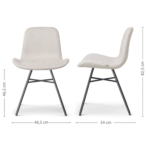 Nolon Noa-Fé Eetkamerstoel Beige - Stof - Zwart Onderstel