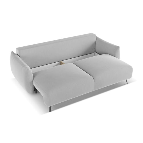 LaMiaSofa 3-zits slaapbank Genova - velours - grijs - 230x105x86