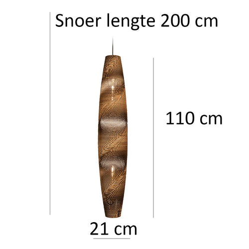 Think Paper hanglamp Skinny - 2 lichts - 21  x 200   cm - bruin - vtwonen shop