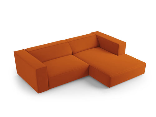 Cosmopolitan Design rechter hoekbank Arendal 3-zits, flueel, terracotta - 166x224x70cm