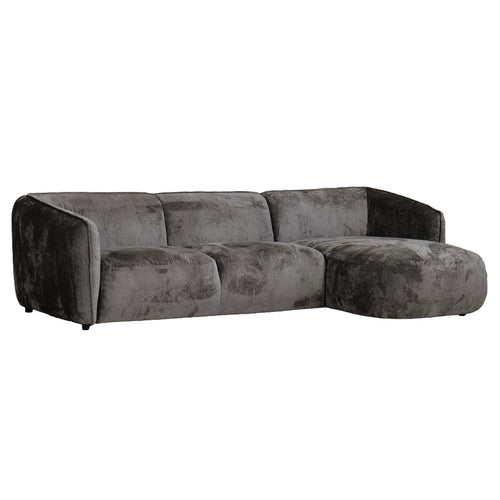 Giga Meubel Chaise Longue Bank Lille - 3-Zits - Rechts - Mokka - Stof