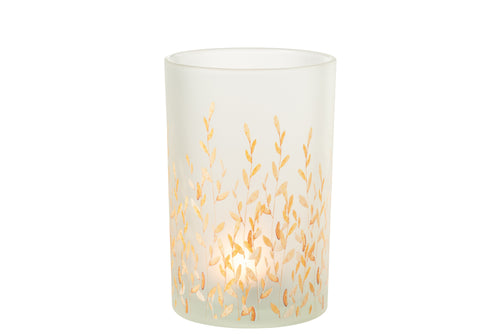 J-Line windlicht Sally - glas - oranje/transparant - large