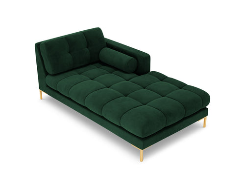 Cosmopolitan Design rechter chaise longue Bali flueel, flessengroen - 185x102x75cm