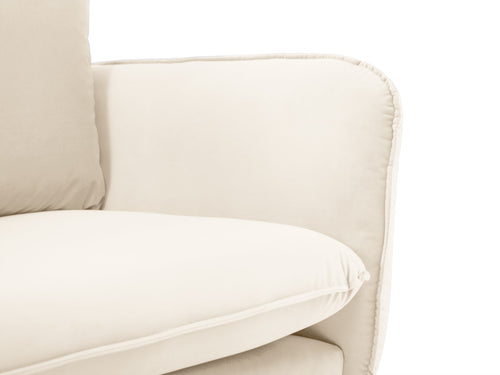 Cosmopolitan Design linker hoekbank Vienna 6-zits, flueel, lichtbeige - 185x275x95cm