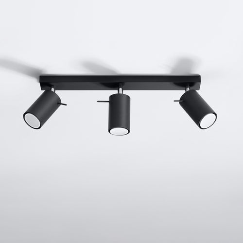 Sollux Lighting Plafondlamp RING 3 zwart - 45x6x16cm