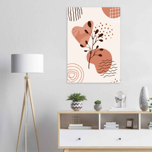 Artfulprints Poster Boho – Nature swirl   - A4 21x29.7 cm - Bruin