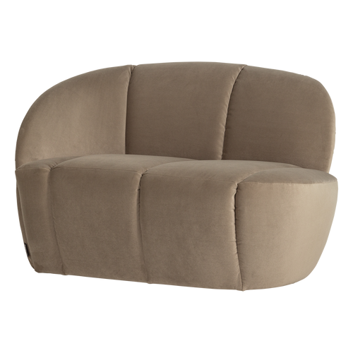 WOOOD 2-zits bankje links Mojo - Velvet - Khaki - 73x112x77