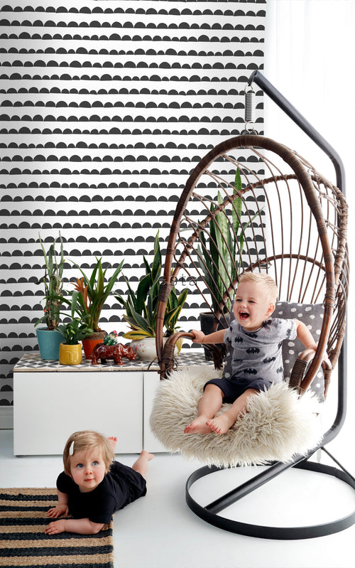 ESTAhome behang grafisch motief zwart wit - 53 cm x 10.05 m - 139268