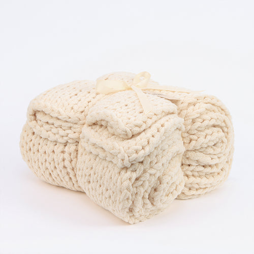 HOME DELUXE Geweven deken LIAN Beige - 140 x 200 cm - vtwonen shop