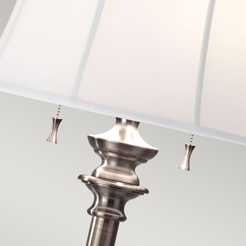 Elstead Stateroom - 2 Lichts Vloerlamp Antiek Nikkel, E27
