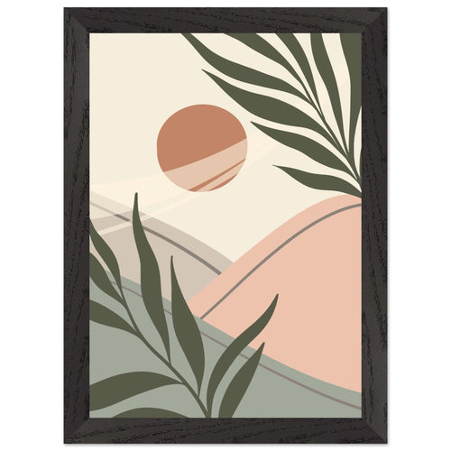 Artfulprints Poster met Lijst Boho – Serene moment   - A4 21x29.7 cm - beige