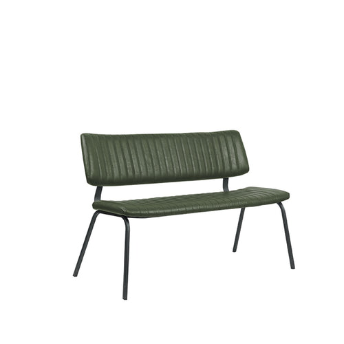 LABEL51 Eetkamerbank Gusto - Donkergroen PU-Leer - 120x63x81cm