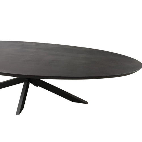 StarFurn Eettafel Brandy - Ovaal Zwart Mangohout - 240x110x76cm