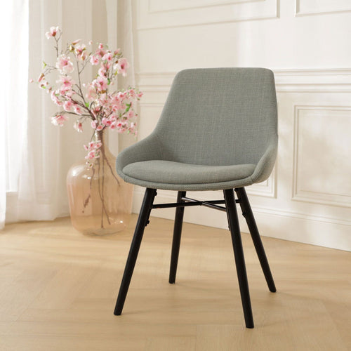 Nolon Nena-Isa Eetkamerstoel Saliegroen - Zwarte Houten Poten - vtwonen shop