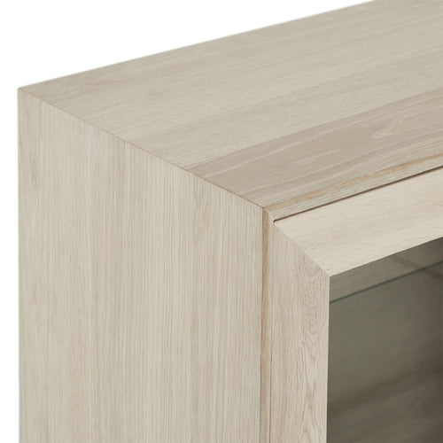 Furnhouse 4-deurs wandkast Porto - Witte olie - MDF, Eikenfineer, Glas - 34x212x60