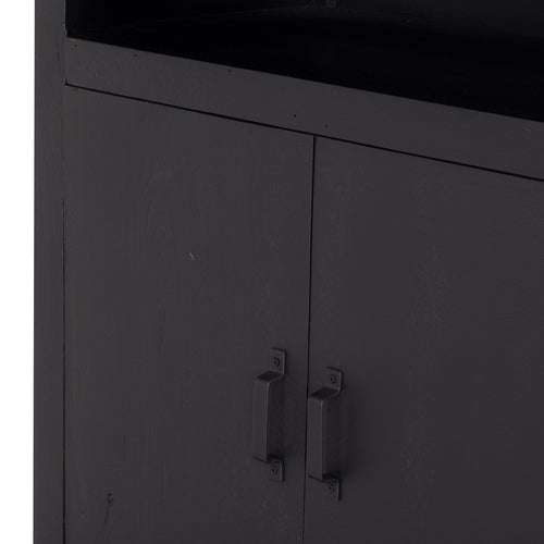 Giga Meubel Wandkast Xander Klein - Zwart Mangohout - 80x45x220cm - vtwonen shop