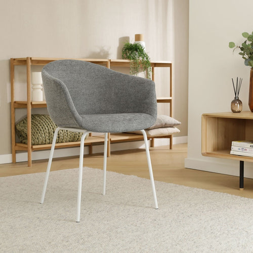 Nolon Nora-Otis Eetkamerstoel Donkergrijs - met Armleuning - Wit - vtwonen shop