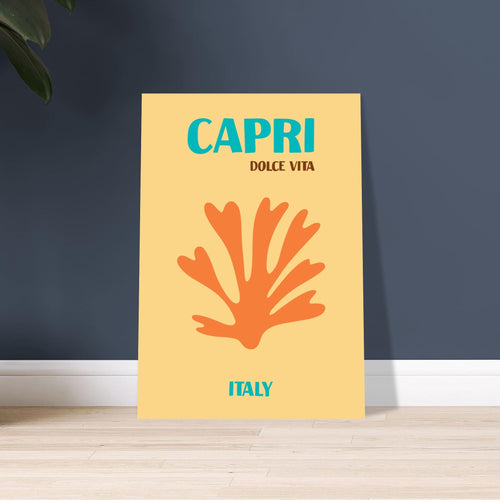 Artfulprints Poster met Lijst Italië - Capri   - 70x100 cm - Oranje