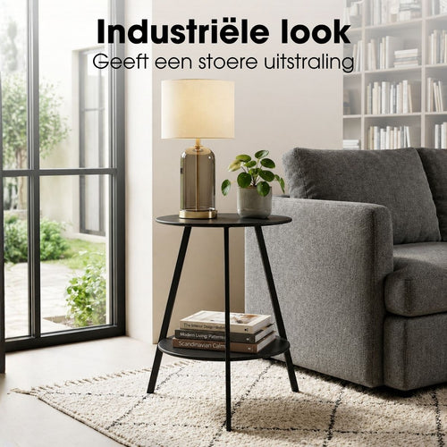 Mica Decorations Seatle Bijzettafel Rond voor Buiten - Koffietafel - Salontafel Buiten - Ook als Plantentafeltje of Plantenstandaard - Metaal - 58 x