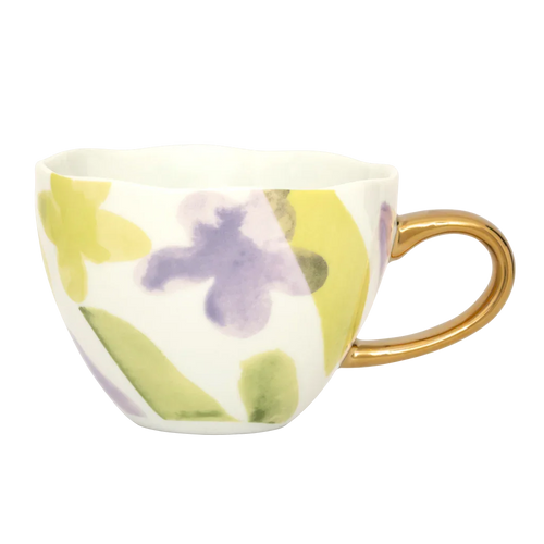Urban Nature Culture Good Morning kopje Cappuccino/Tea en bord liatris/Kusha - set van 4 - in cadeauverpakking