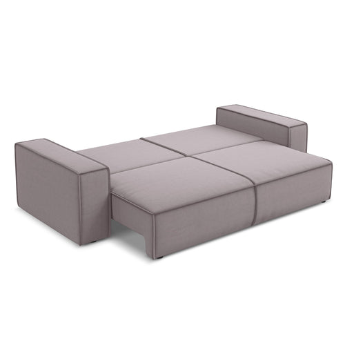 LaMiaSofa 3-zits slaapbank Livorno - velours - lavendel - 255x105x85