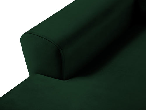 Cosmopolitan Design Uitklapbare hoekbank links met opbergdoos Kyoto 4-zits, flueel flessengroen - 145x241x88cm