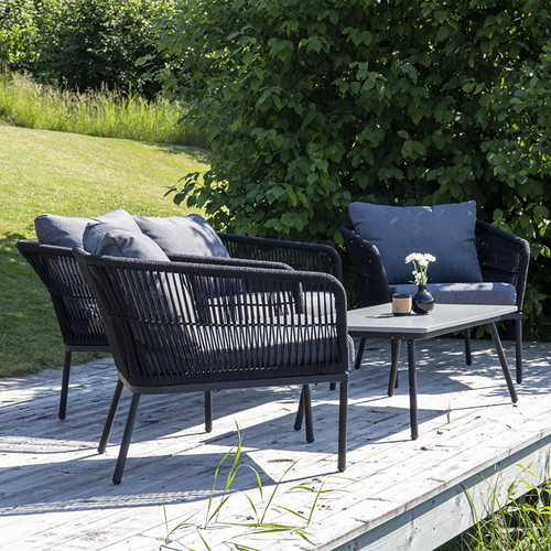 Nest outdoor Emil 4 delige tuin loungeset donkergrijs - met zitkussens - vtwonen shop