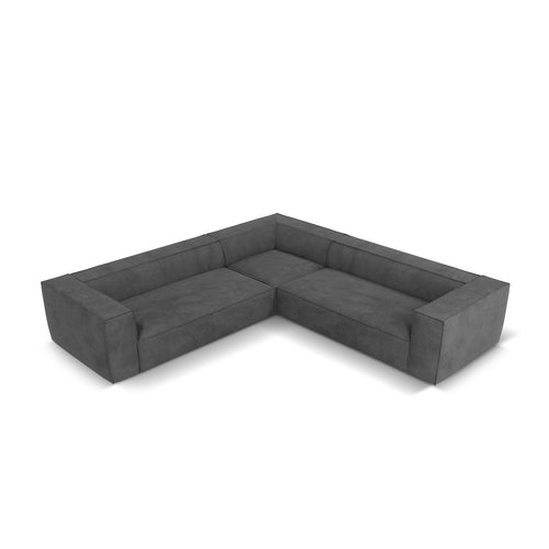 Cosmopolitan Design - Symmetrische hoekbank Turin 5-zits, structurele stof grijs - 280x280x68cm