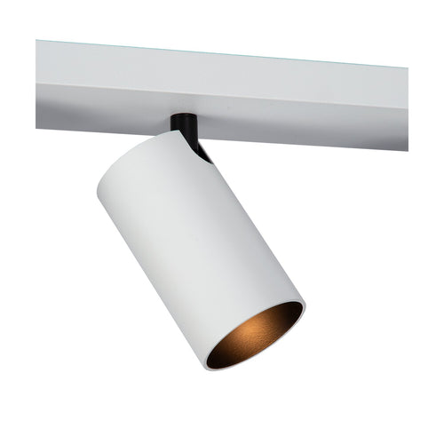 Atmooz plafondlamp Era 3 - wit - zwart binnenin - 42 x 13 x H 12 cm - GU10