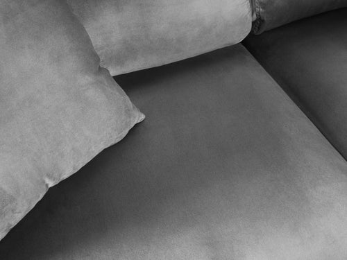 Cosmopolitan Design Converteerbare hoekbank rechts met opbergdoos Kyoto 5-zits, flueel, lichtgrijs - 194x243x88cm