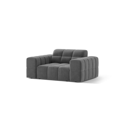 Cosmopolitan Design - Fauteuil Chicago flueel lichtgrijs - 102x132x78cm