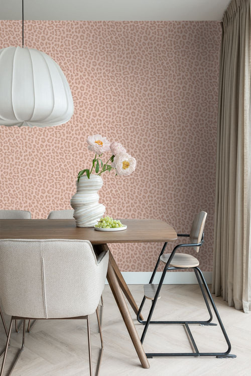 ESTAhome behang panterprint poederroze - 53 cm x 10.05 m - 139964