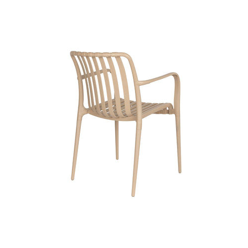Housecraft Living Amae Tuinstoel Armleuning Kunststof Beige - Set van 4