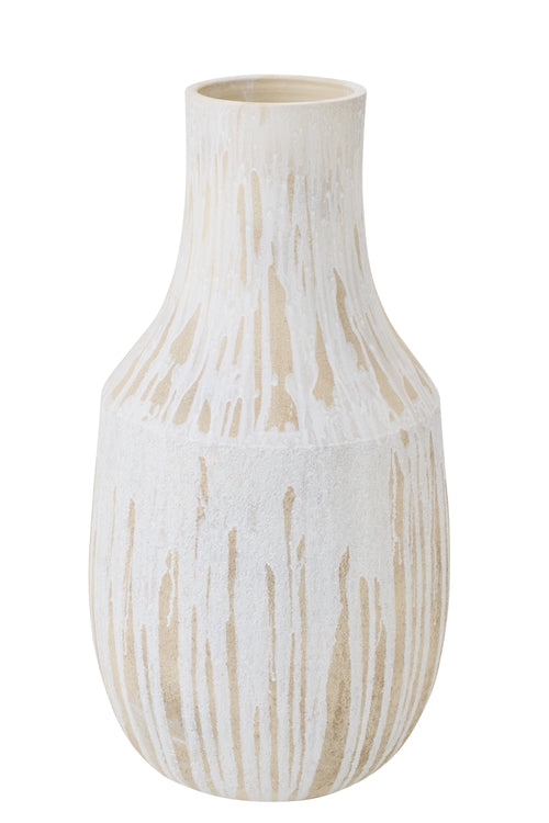J-Line vaas - keramiek - lichtbeige/wit - large