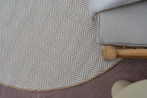 Interieur05 Rond Jute buitenkleed Naturel ZigZag - 240 x 240 cm - vtwonen shop