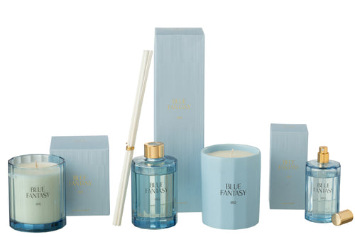 J-Line geurolie + stokjes Blue Fantasy - glas - blauw - vtwonen shop