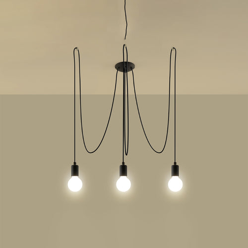 Sollux Lighting Kroonluchter EDISON 3 zwart - 300x300x150cm