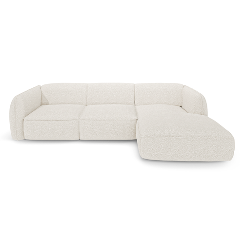 Sia Home - Rechte hoekbanken LIVIA - Bouclette stof - Crème - 272cm - vtwonen shop